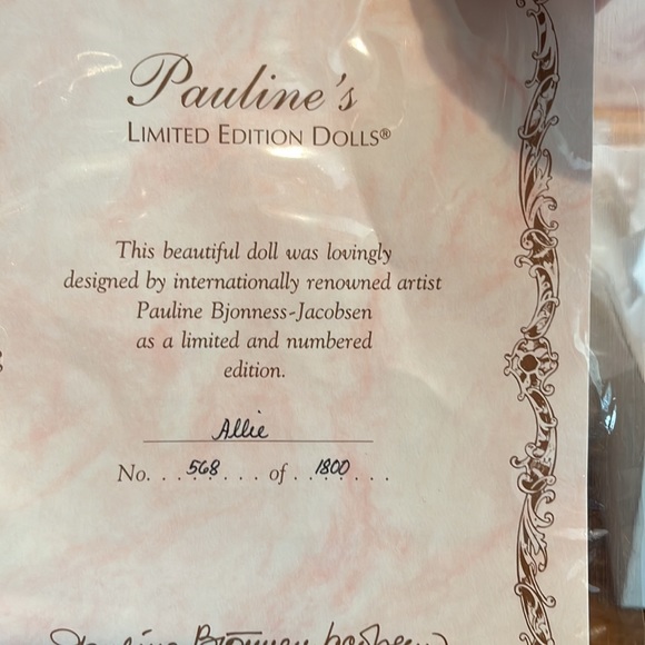 Paulines Limited addition Doll, Allie, porcelain 8” collector item - Plus 2 free - Picture 2 of 13